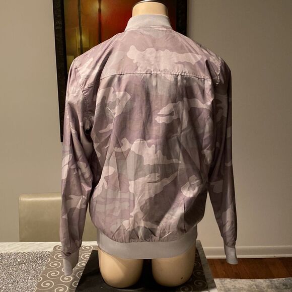 SOVEREIGN CODE LARGE LIGHT CAMO MILITARY GREEN BOMBER JACKET - Picture 6 of 8